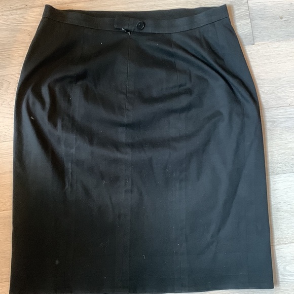 Rare CHANEL Vintage 98P Black Swing A Line Coat Jacket Blazer Stretch Suit 2pc - Picture 9 of 16